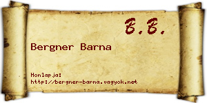 Bergner Barna névjegykártya